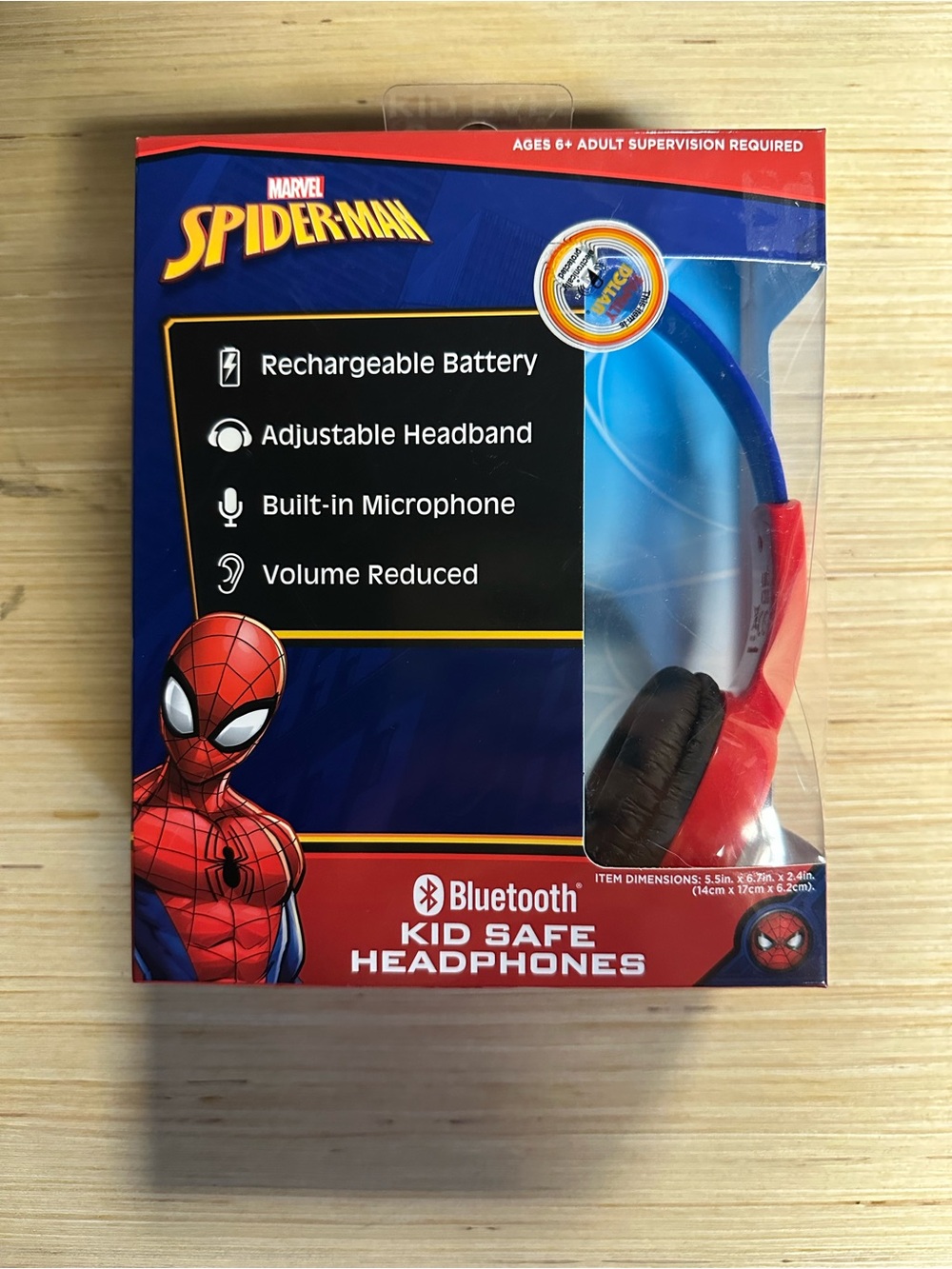 Marvel Spider-Man Kids Bluetooth Headphones - Blue & Red Packaging